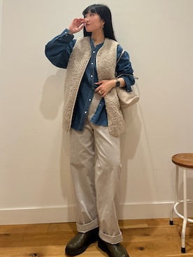 「アイテム（その他アウター）」を使った、⭐︎おーごし☽°☆・°:** さん（レディース・160cm・20代）の秋コーディネート