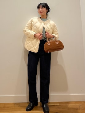 「アイテム（ダウンジャケット/コート）」を使った、⭐︎おーごし☽°☆・°:** さん（レディース・160cm）の秋コーディネート