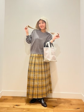 「アイテム（ニットキャップ/ビーニー）」を使った、⭐︎おーごし☽°☆・°:** さん（レディース・160cm）の秋コーディネート