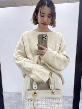 「アイテム（スラックス）」を使った、miuさん（レディース・157cm・30代）の冬コーディネート