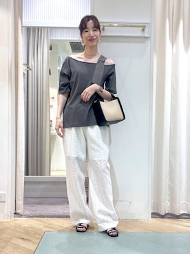 「Andemiu」｜「アイテム（スリッポン）」を使った、miuさん（レディース・157cm）の夏コーディネート