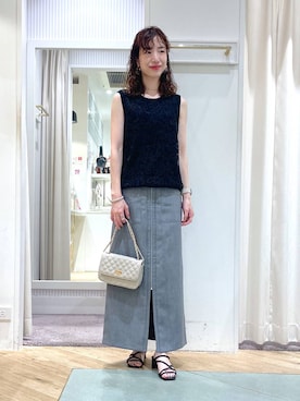「Andemiu」｜「アイテム（スリッポン）」を使った、miuさん（レディース・157cm）の夏コーディネート