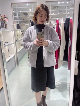 「アイテム（チュニック）」を使った、miuさん（レディース・157cm）の秋コーディネート