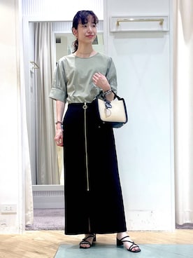 「Andemiu」｜「アイテム（スリッポン）」を使った、miuさん（レディース・157cm）の夏コーディネート