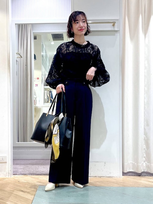 ボトムス sg Andemiu スラックス パンツ サイドボタンセミワイドパンツ325579