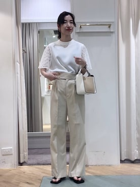 「Andemiu（アンデミュウ）のザツザイハイショクBAG995247（かごバッグ）」を使った、miuさん（レディース・157cm）の春コーディネート