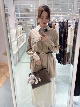 「アイテム（チャーム）」を使った、miuさん（レディース・157cm）の秋コーディネート
