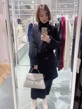 「Andemiu（アンデミュウ）のスクエアフラップバック592843（ハンドバッグ）」を使った、miuさん（レディース・157cm）の秋コーディネート