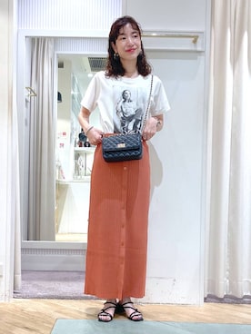 「Andemiu」｜「アイテム（スリッポン）」を使った、miuさん（レディース・157cm）の夏コーディネート