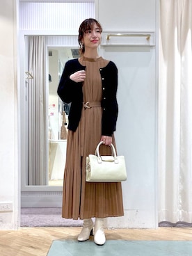 「アイテム（ワンピース/ドレス）」を使った、miuさん（レディース・157cm・30代）の秋コーディネート