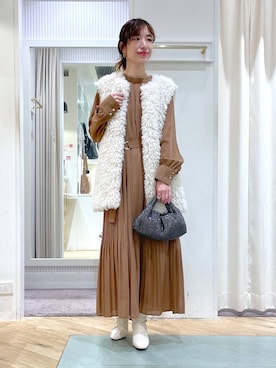「アイテム（ワンピース/ドレス）」を使った、miuさん（レディース・157cm・30代）の秋コーディネート