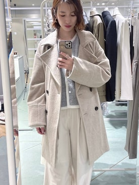 「アイテム（スラックス）」を使った、miuさん（レディース・157cm・30代）の冬コーディネート