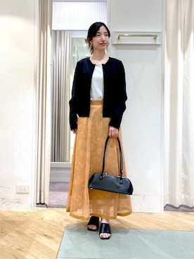 「春コーデ」｜「アイテム（ノーカラージャケット）」を使った、miuさん（レディース・157cm）の夏コーディネート