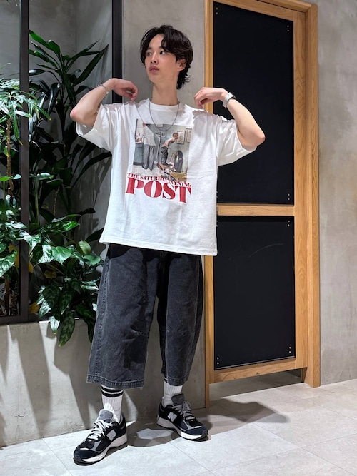 ヴィンテージライクデニム6分丈バレルパンツ