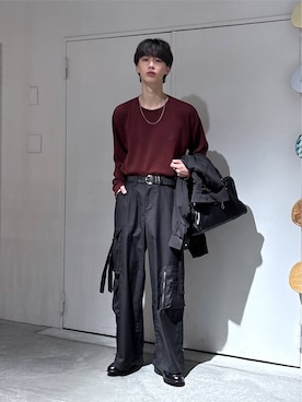 「RAGEBLUE（レイジブルー）の【LUXURY＋EASY】＜イージーケア＞CURVE LINE COMPACT BLOUSON/ラグイージーカーブラインコンパクトブルゾン（ブルゾン、ブラック系）」を使った、 koutaさん（メンズ・173cm）の秋コーディネート