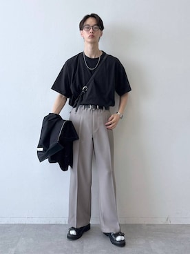 「アイテム（スラックス）」を使った、 koutaさん（メンズ・173cm・20代）の夏コーディネート