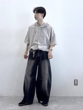 「adidas（アディダス）の【adidas/アディダス】SPEZIAL/スペツィアル/スニーカー（スニーカー、ブラック系）」を使った、 koutaさん（メンズ・173cm）の夏コーディネート