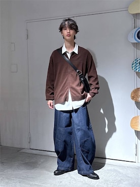 「RAGEBLUE（レイジブルー）の【LUXURY＋EASY】＜イージーケア＞TIED UP OVERSIZED DRAPE SHIRTS/ラグイージータイ付きオーバーサイズシャツ（シャツ/ブラウス、ホワイト系）」を使った、 koutaさん（メンズ・173cm）の秋コーディネート