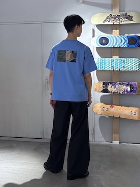 「RAGEBLUE（レイジブルー）のステンレスアソートチェーンブレスレット（ブレスレット、ホワイト系）」を使った、 koutaさん（メンズ・173cm）の春コーディネート