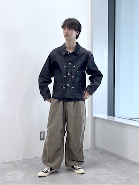 「RAGEBLUE（レイジブルー）のYULU NECK SHEER LONG TEE/ユルネックシアーロンＴ（Tシャツ/カットソー、ブラック系）」を使った、 koutaさん（メンズ・173cm）の秋コーディネート