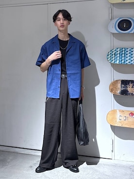 「RAGEBLUE（レイジブルー）のステンレスアソートチェーンブレスレット（ブレスレット、ホワイト系）」を使った、 koutaさん（メンズ・173cm）の夏コーディネート