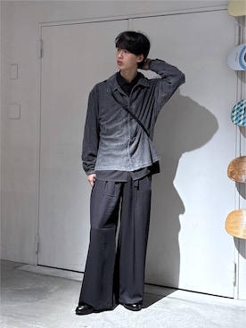 「RAGEBLUE（レイジブルー）のPIGMENT-DYED LACE KNIT SHIRT/ピグメント加工レース編みシャツ（シャツ/ブラウス、その他）」を使った、 koutaさん（メンズ・173cm）の秋コーディネート