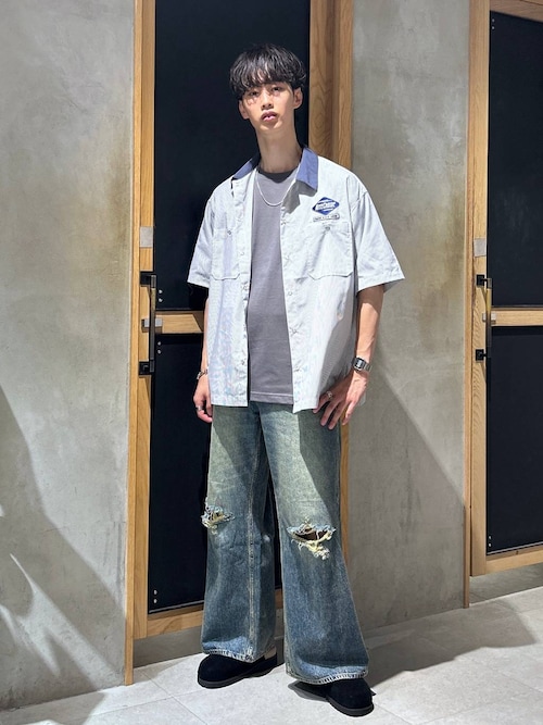 ウォッシュデニム レース ライトブルー フレアジーンズ レア 個性 ワイドパンツ KOEISTORE デニムパンツ レディース 春 夏 春夏 黒 ワイドパンツ
