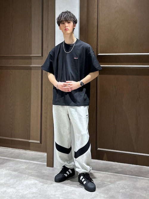 セール】【SIGNAL SPORTS】切り替えロゴワイドスウェットパンツ