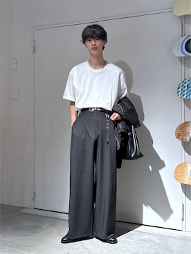 「RAGEBLUE（レイジブルー）の【LUXURY＋EASY】＜イージーケア＞FAKE LEATHER COLLAR BALLOON BLOUSON/ラグイージー襟レザーバルーンブルゾン【セットアップ対応】（ブルゾン、ブラック系）」を使った、 koutaさん（メンズ・173cm）の秋コーディネート