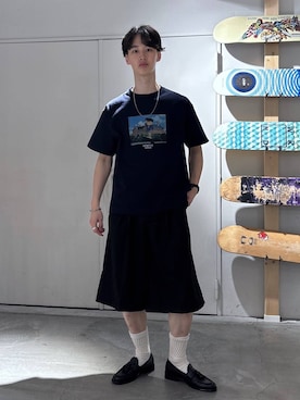 「RAGEBLUE（レイジブルー）のステンレスアソートチェーンブレスレット（ブレスレット、ホワイト系）」を使った、 koutaさん（メンズ・173cm）の春コーディネート