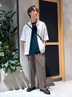「RAGEBLUE（レイジブルー）のステンレスデザインショートネックレス（ネックレス）」を使った、 koutaさん（メンズ・173cm・20代）の夏コーディネート