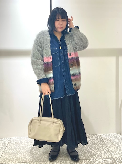 セール】ヘアリー畦編みカーディガン（カーディガン/ボレロ）｜collex