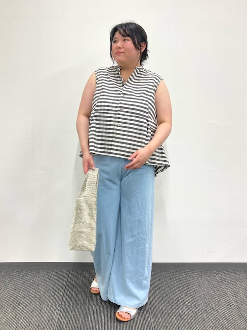 collex（コレックス） ブラウス シャツ ボーダーノースリーブブラウス