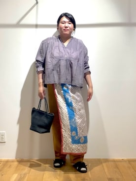 「アイテム（バングル/リストバンド）」を使った、Sacco.♡さん（レディース・162cm）の秋コーディネート