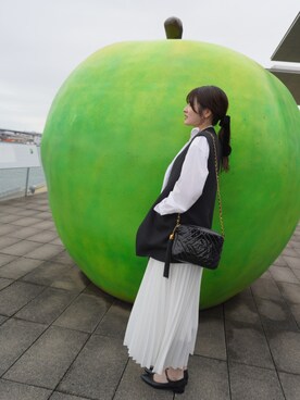 「CORNERS（コーナーズ）のアイテム（スカート）」を使った、moiwさん（レディース・163cm）の秋コーディネート