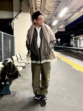 「アイテム（ハンチング/ベレー帽）」を使った、TERRYさん（メンズ・178cm）の秋コーディネート