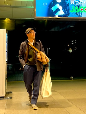 「MOSCOT（モスコット）のアイテム」を使った、TERRYさん（メンズ・178cm）の冬コーディネート