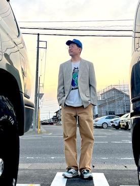 「patagonia（パタゴニア）のアイテム（キャップ、ブルー系）」を使った、TERRYさん（メンズ・179cm）の春コーディネート