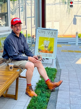 「アイテム（キャップ）」を使った、TERRYさん（メンズ・178cm）の秋コーディネート