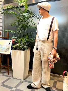 「アイテム（ハンチング/ベレー帽）」を使った、TERRYさん（メンズ・178cm）の秋コーディネート