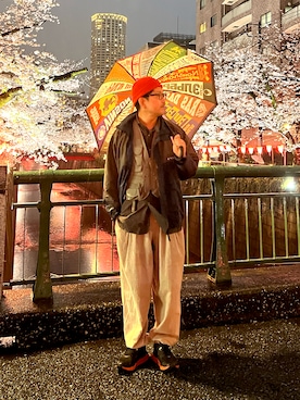 「HOKA（ホカ）のアイテム」を使った、TERRYさん（メンズ・179cm）の春コーディネート