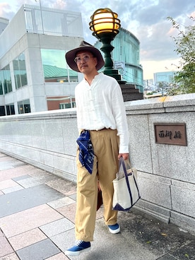 「アイテム（チノパンツ）」を使った、TERRYさん（メンズ・178cm）の秋コーディネート