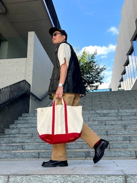 「アイテム（ベスト）」を使った、TERRYさん（メンズ・178cm）の秋コーディネート