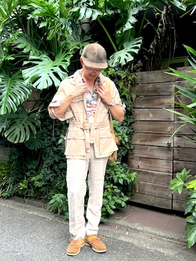「アイテム（ミリタリージャケット）」を使った、TERRYさん（メンズ・178cm）の秋コーディネート