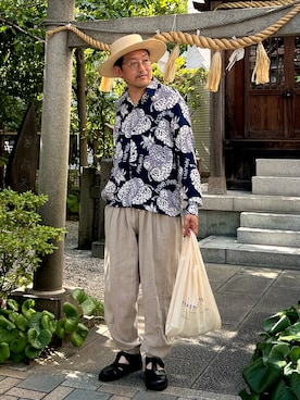 「パナマハット」｜TERRYさん（メンズ・179cm）の夏コーディネート