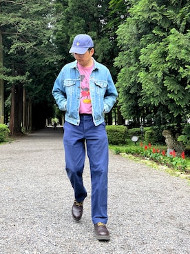 「POLO RALPH LAUREN（ポロ ラルフ ローレン）のコットン チノ ベースボール キャップ（キャップ、ブルー系）」を使った、TERRYさん（メンズ・179cm）の夏コーディネート