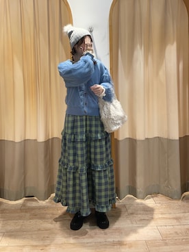 「ehka sopo（エヘカソポ）のアイテム（ニットキャップ/ビーニー）」を使った、merrieさん（レディース・163cm）の秋コーディネート