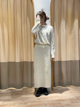 「Samansa Mos2 blue（サマンサモスモスブルー）のアイテム（ニット/セーター）」を使った、merrieさん（レディース・163cm）の冬コーディネート