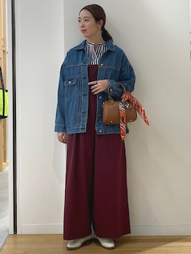 「SHIPS any（シップス エニィ）のSHIPS any:〈洗濯機可能〉REPREVE バンド カラー シャツ（シャツ/ブラウス）」を使った、菊池さん（レディース・164cm）の夏コーディネート