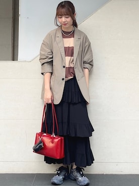 「アイテム（財布）」を使った、菊池さん（レディース・164cm）の夏コーディネート